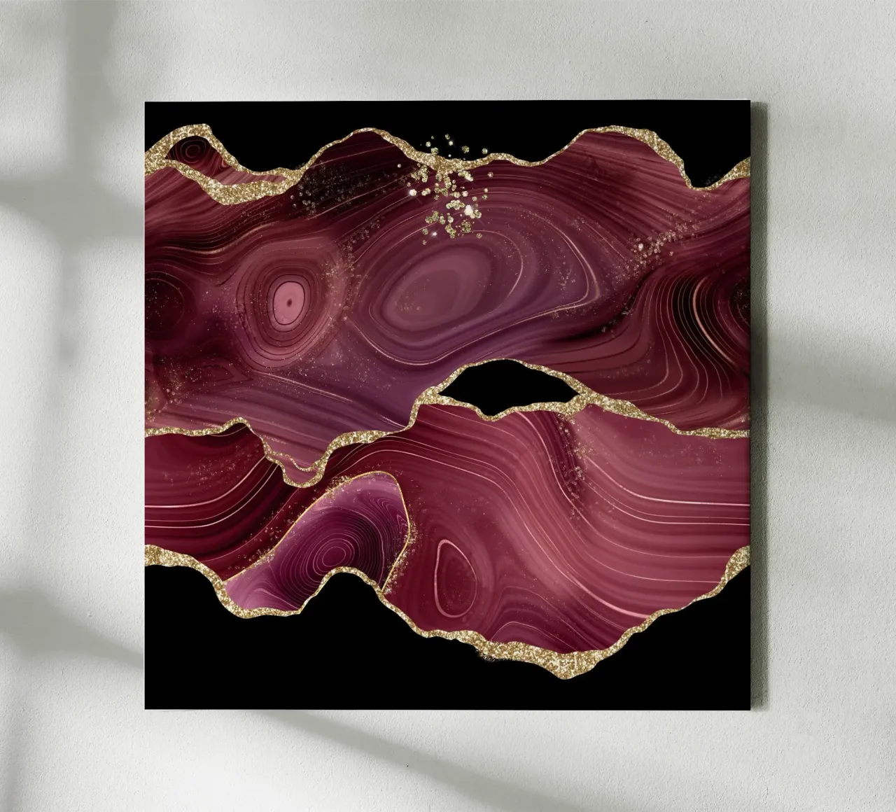 Texture agata glitterata borgogna e oro 03 tela con Cornice a cassetta da Gemstone Textures