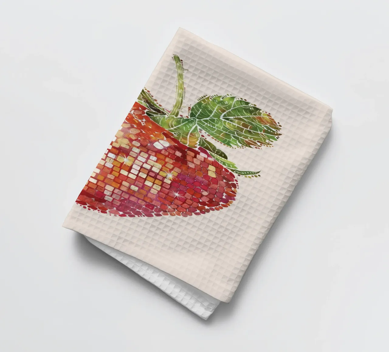 Strawberry, Disco Ball Art Disco Fruit tea towel by Peaches Art Prints