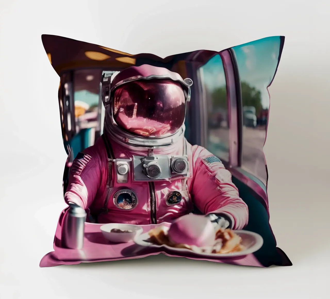 Pink Astronaut cuscino da Flo Klein