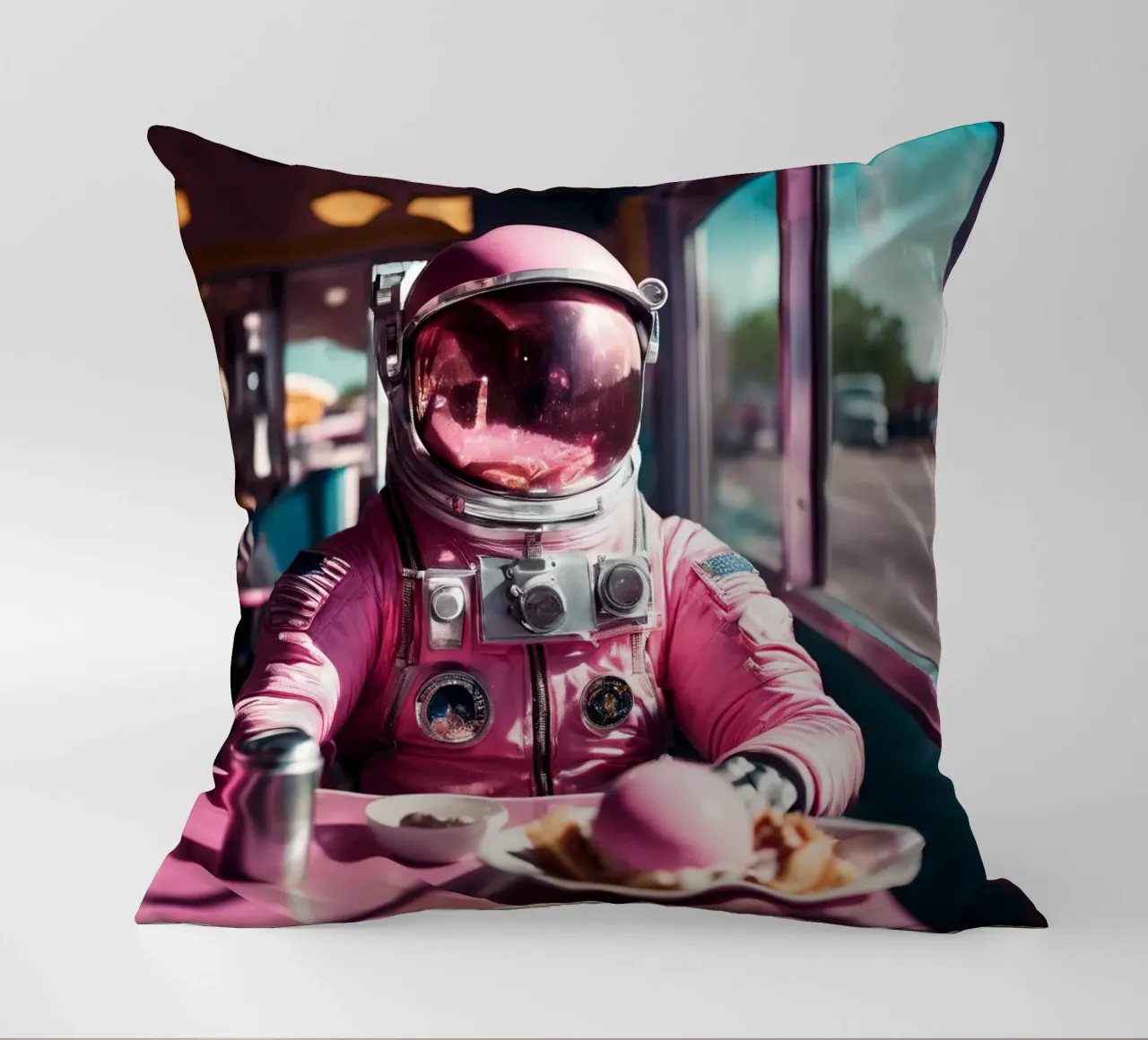 Pink Astronaut cuscino da Flo Klein