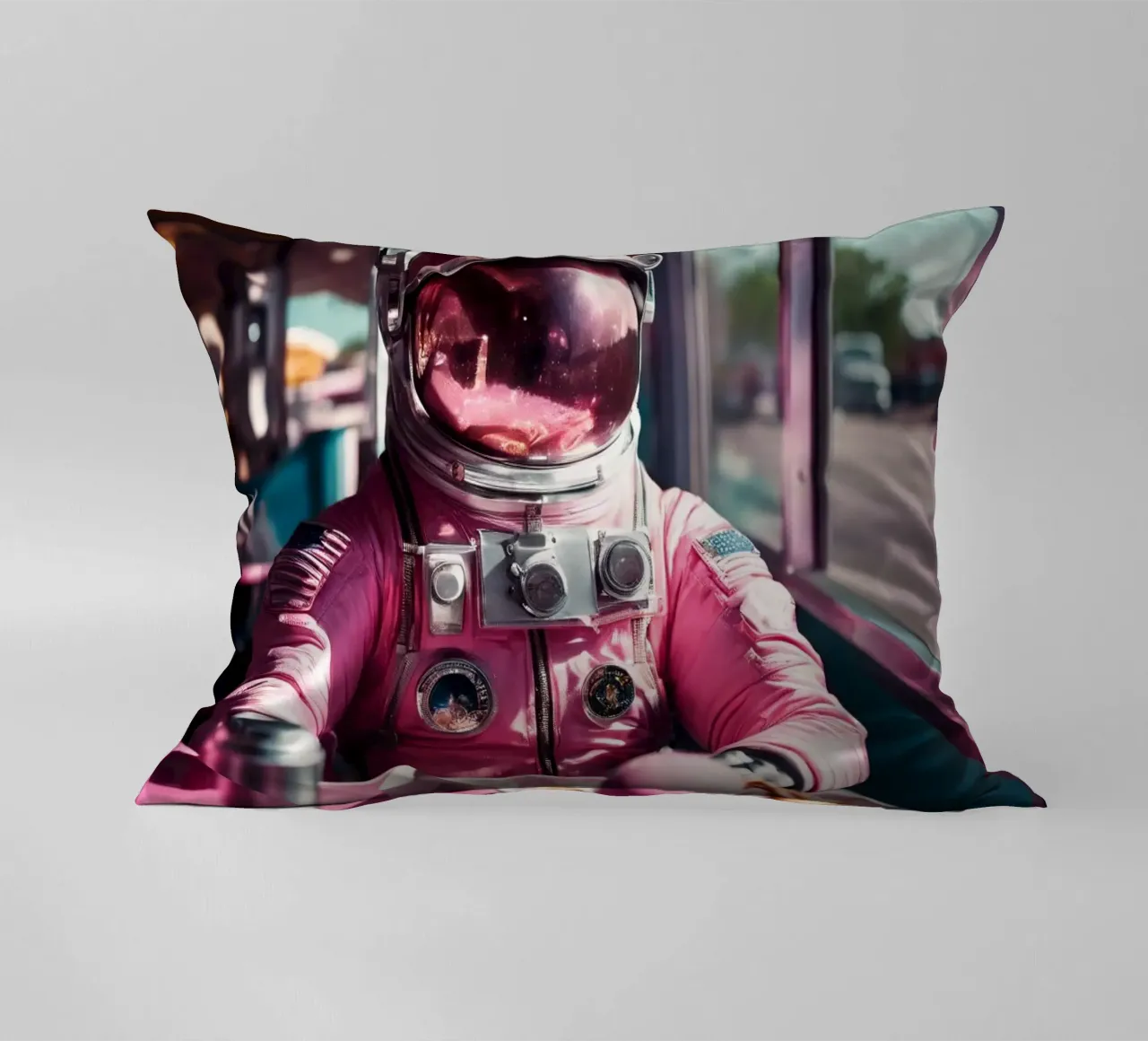 Pink Astronaut cuscino da Flo Klein