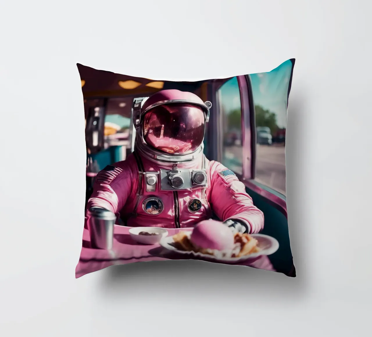 Pink Astronaut cuscino da Flo Klein