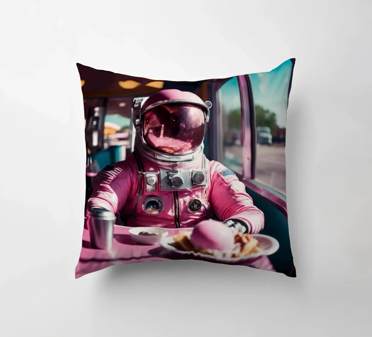 Pink Astronaut cuscino da Flo Klein