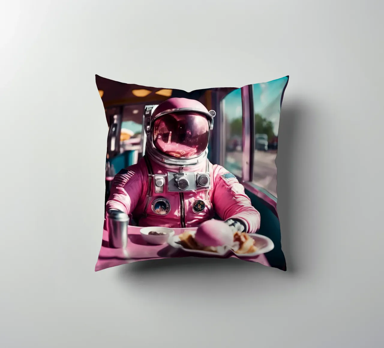 Pink Astronaut cuscino da Flo Klein