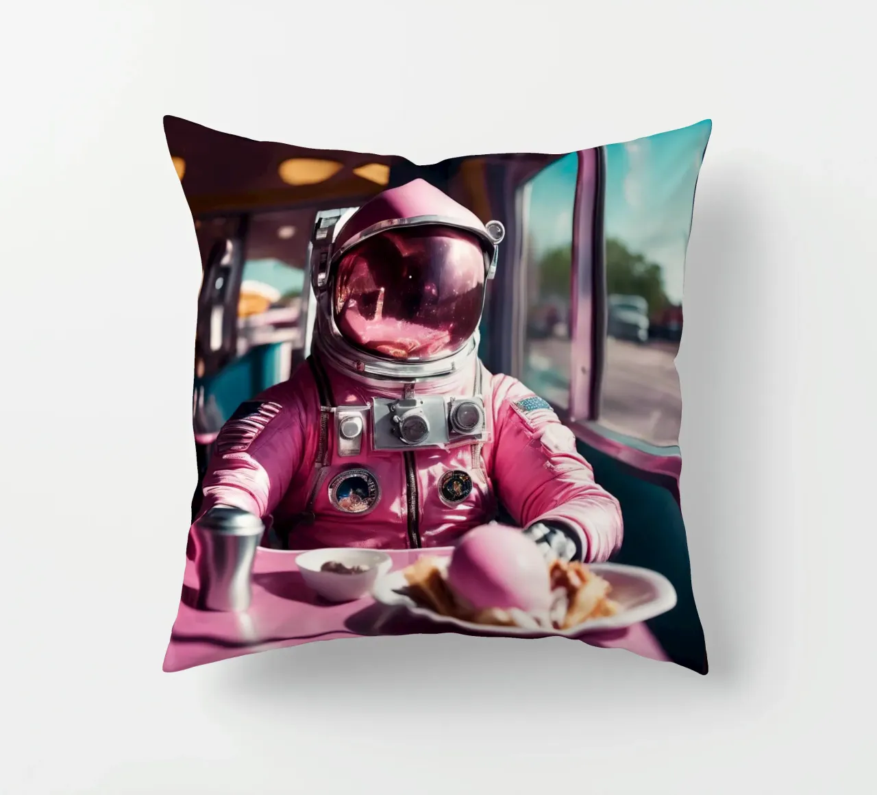 Pink Astronaut cuscino da Flo Klein