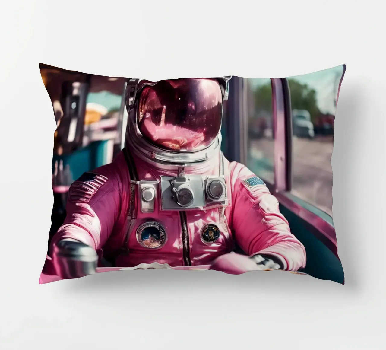 Pink Astronaut cuscino da Flo Klein
