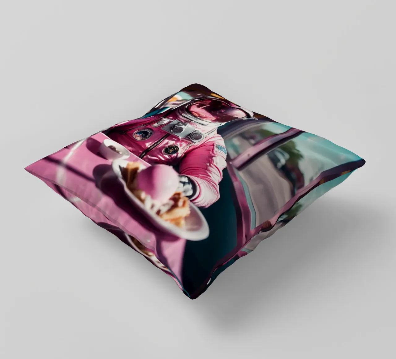 Pink Astronaut cuscino da Flo Klein