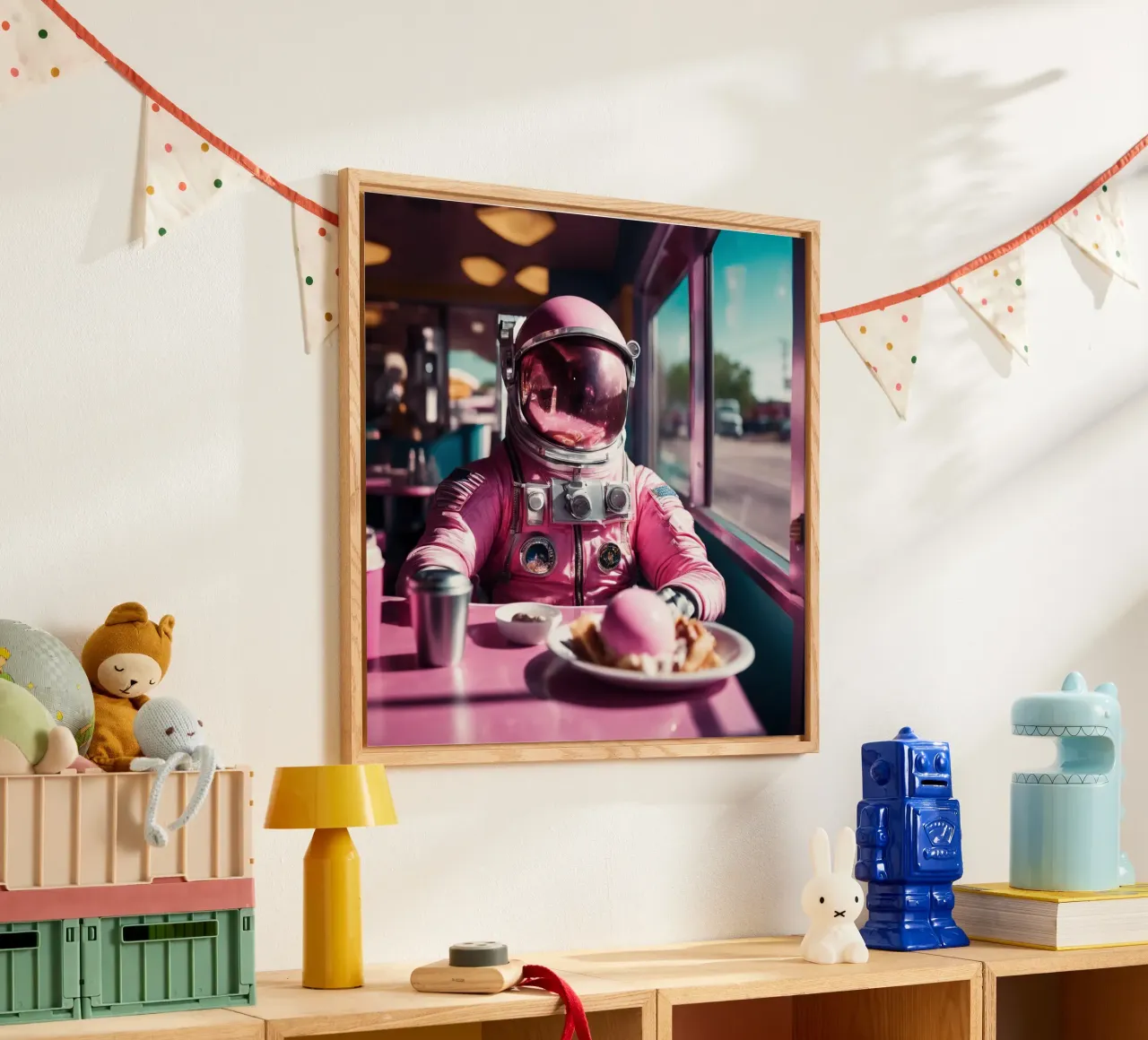 Pink Astronaut plexiglass da Flo Klein