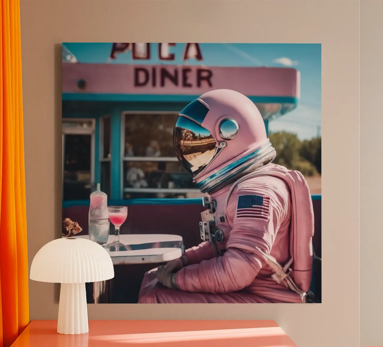 Astrodiner tela con Cornice a cassetta da Flo Klein