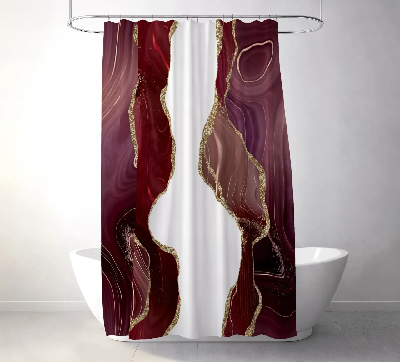 Texture Agata Glitterata Borgogna e Oro 06 tenda da doccia da Gemstone Textures
