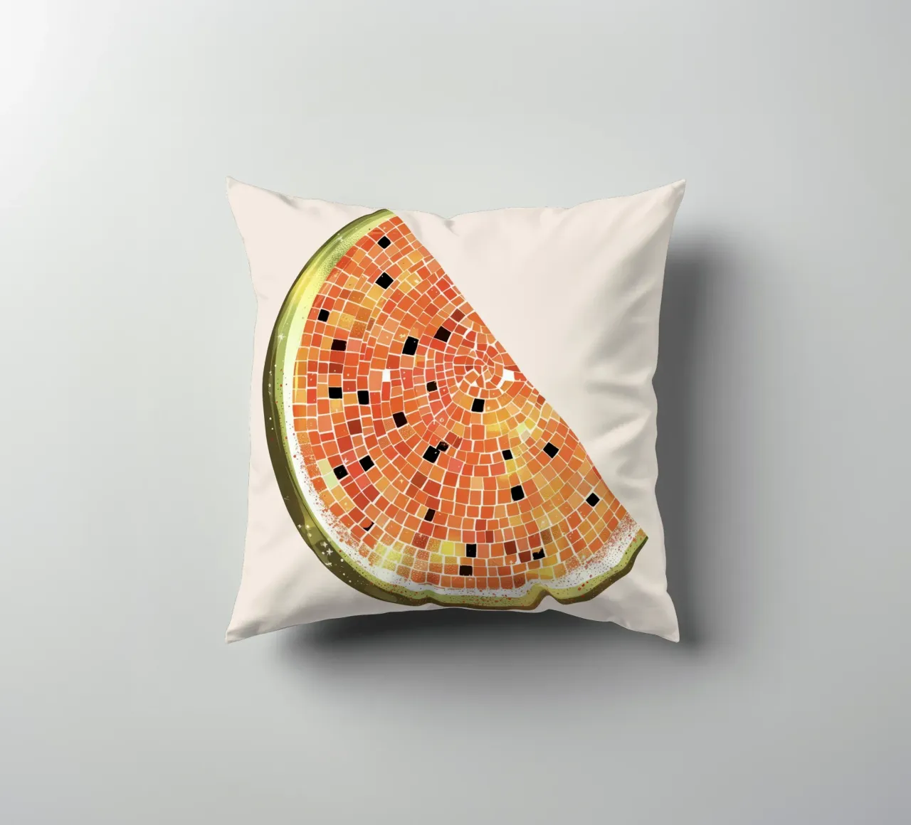 Fetta d'anguria, palla da discoteca - Frutta cuscino da Peaches Art Prints