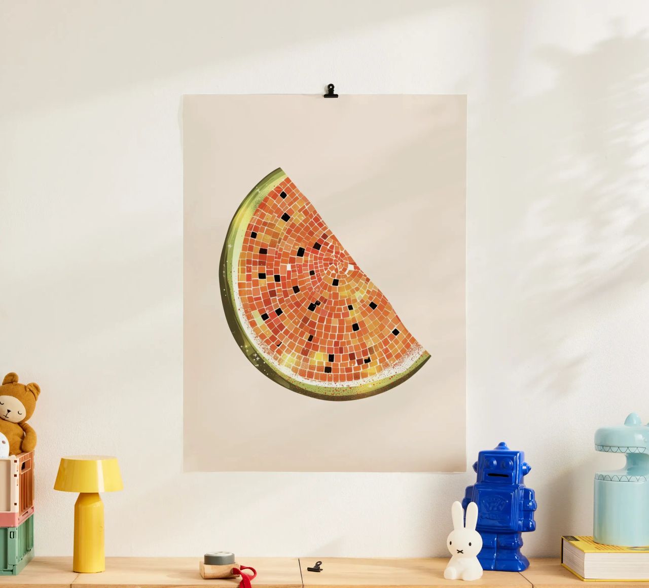 Watermelon Slice, Disco Ball - Fruits poster by Peaches Art Prints