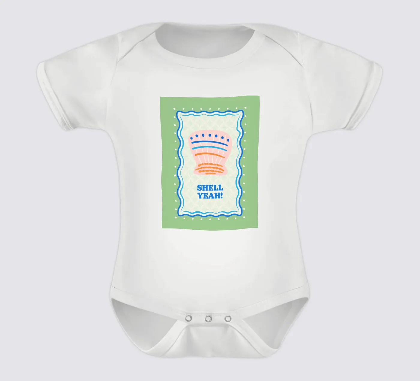 Shell yeah! Kurzarm Babybody von Studio Birchwood