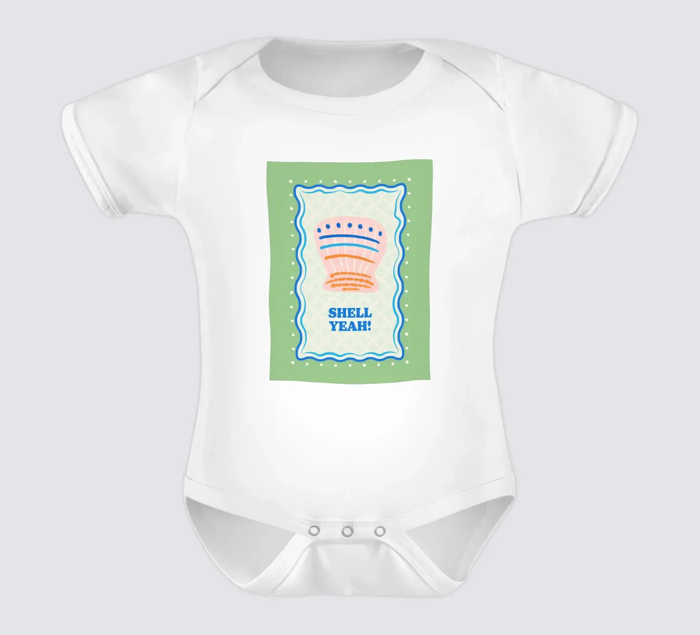 Shell yeah! Kurzarm Babybody von Studio Birchwood