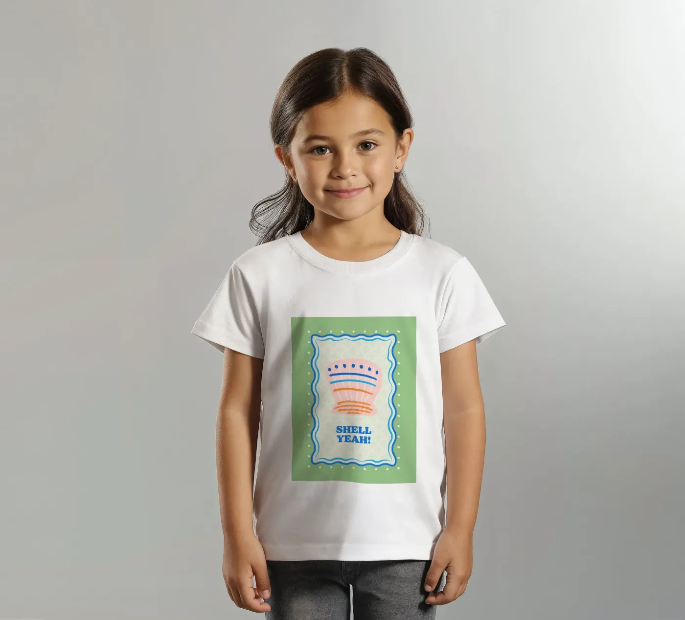 Shell yeah! kinder t-shirt van Studio Birchwood