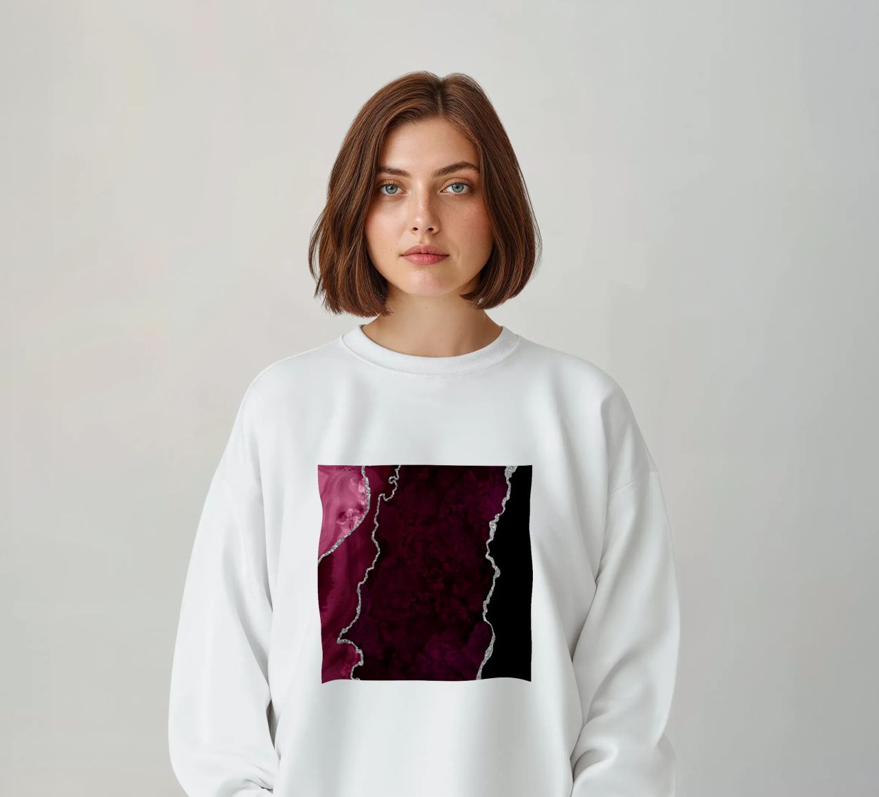 Agata bordeaux e argento Texture 01 felpa da Gemstone Textures