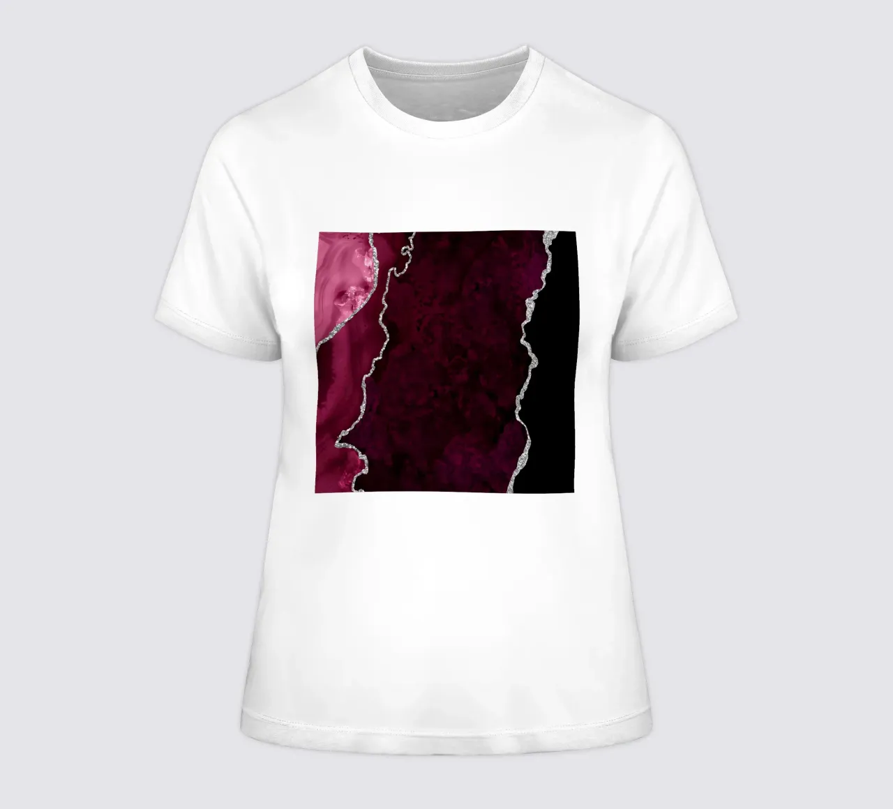 Agata bordeaux e argento Texture 01 t-shirt da donna da Gemstone Textures