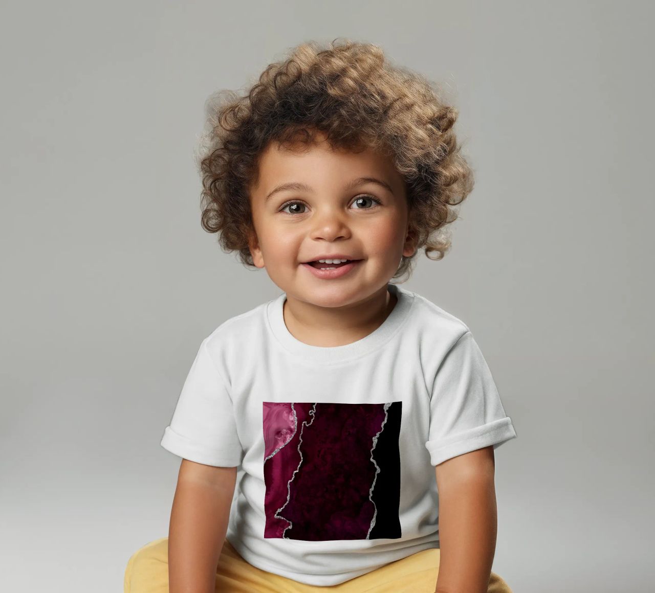 Agata bordeaux e argento Texture 01 maglietta neonato da Gemstone Textures