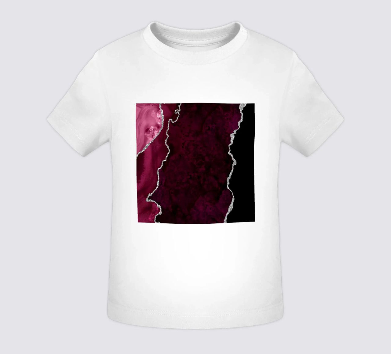 Agata bordeaux e argento Texture 01 maglietta neonato da Gemstone Textures
