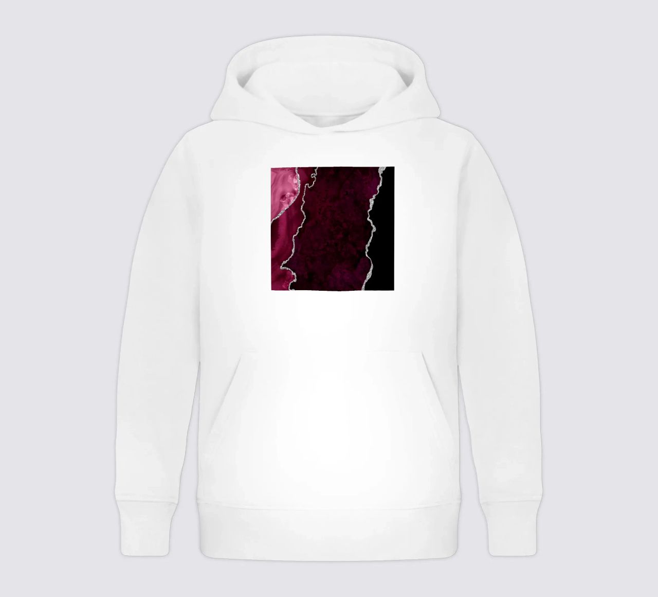 Agata bordeaux e argento Texture 01 felpa bambino con cappuccio da Gemstone Textures