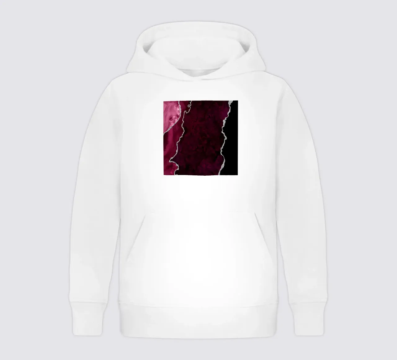Agata bordeaux e argento Texture 01 felpa bambino con cappuccio da Gemstone Textures