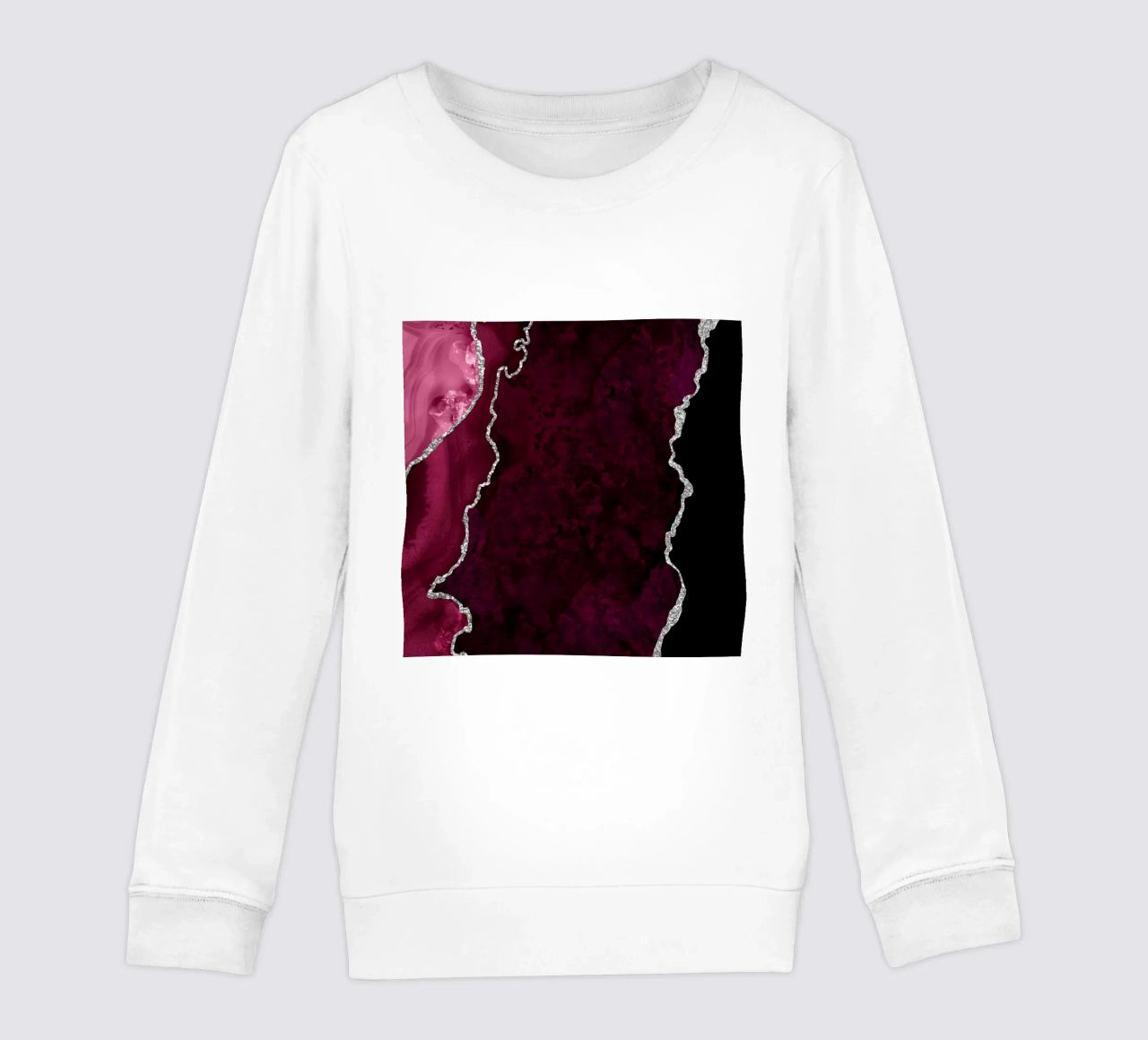 Agata bordeaux e argento Texture 01 felpa bambino da Gemstone Textures