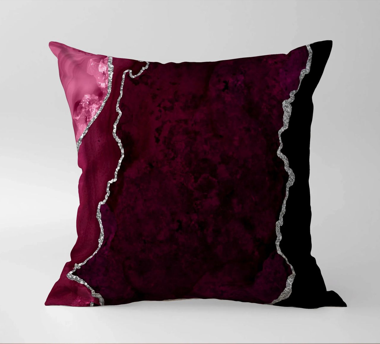 Agata bordeaux e argento Texture 01 cuscino da Gemstone Textures