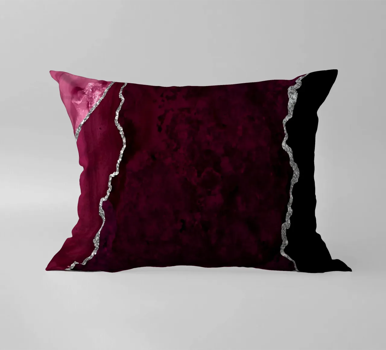 Bourgogne & Agate argentée Texture 01 coussin de Gemstone Textures
