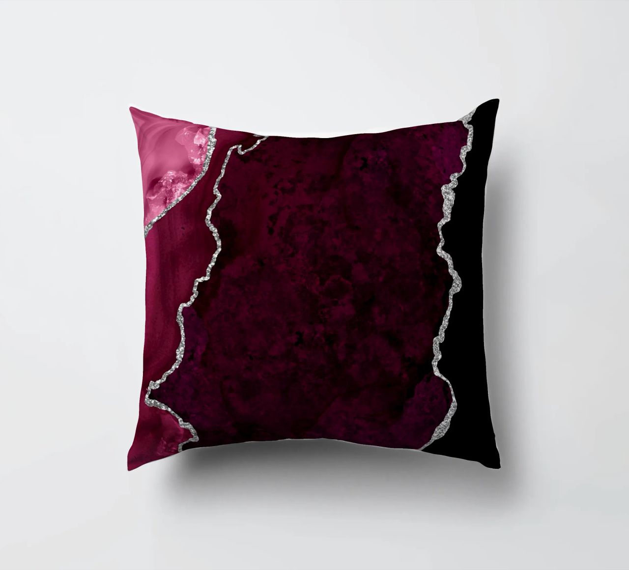 Agata bordeaux e argento Texture 01 cuscino da Gemstone Textures