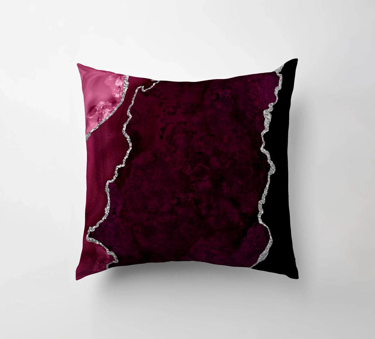 Agata bordeaux e argento Texture 01 cuscino da Gemstone Textures