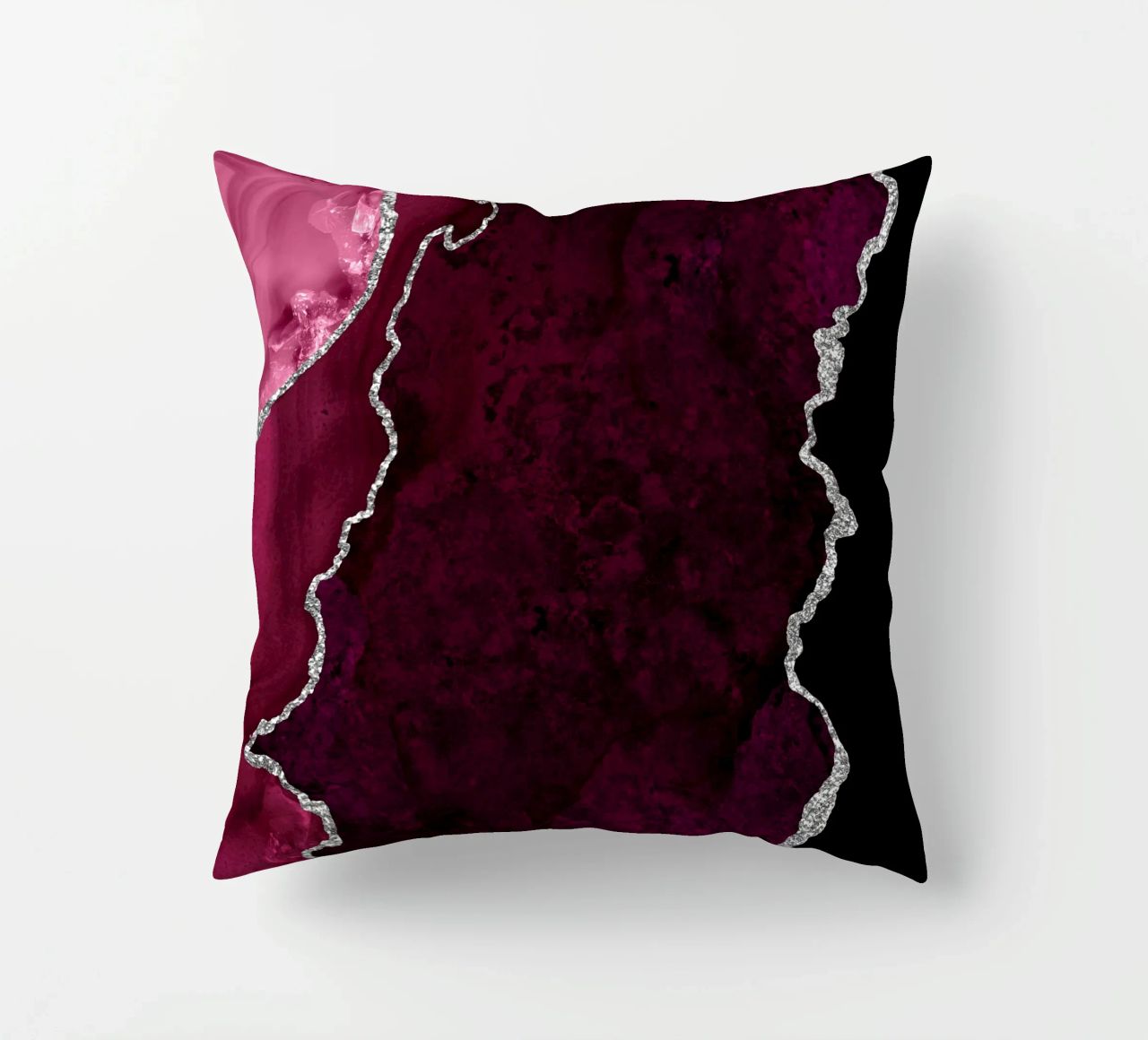 Agata bordeaux e argento Texture 01 cuscino da Gemstone Textures