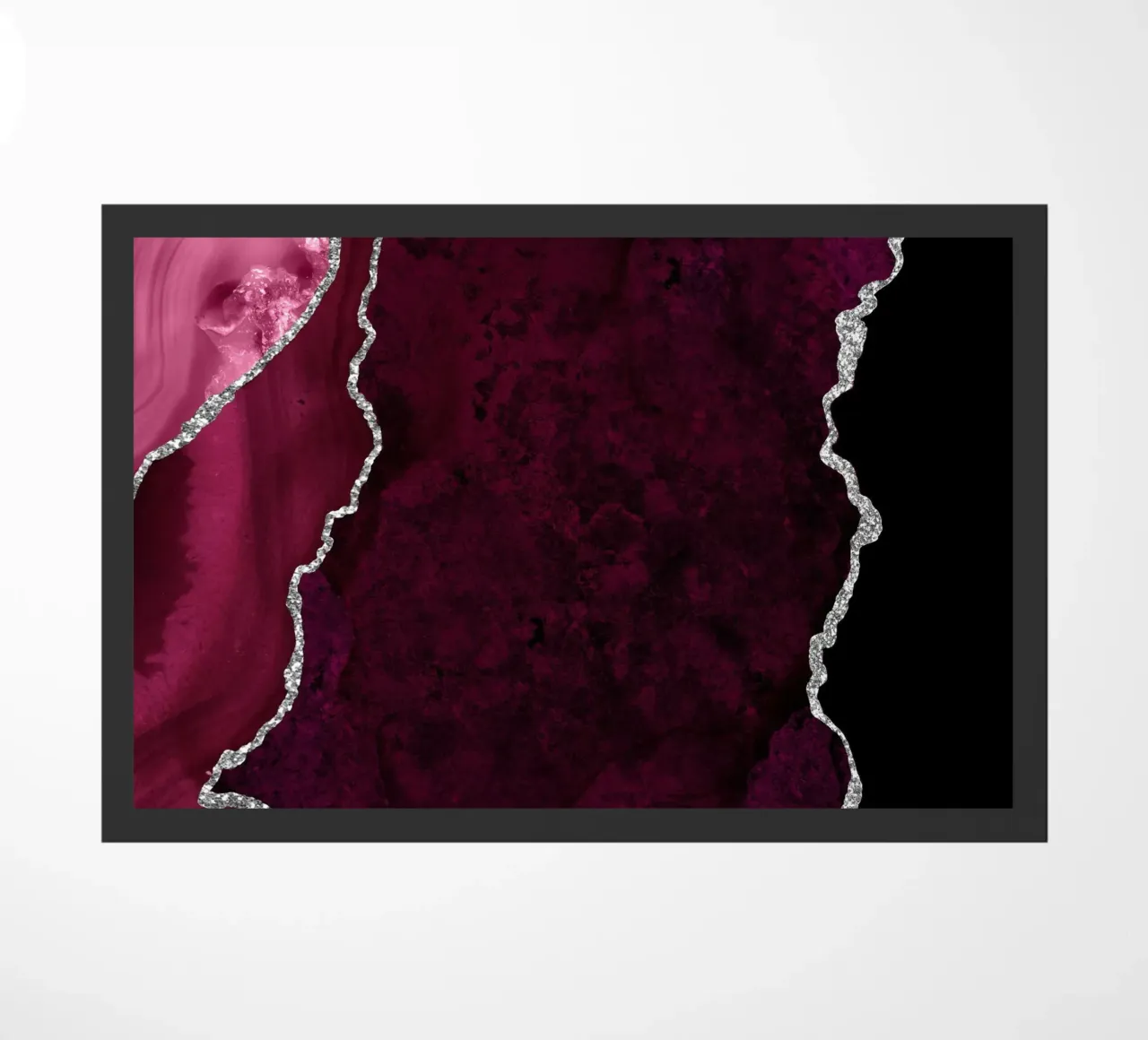 Bourgondië & Zilver Agaat Textuur 01 deurmat van Gemstone Textures