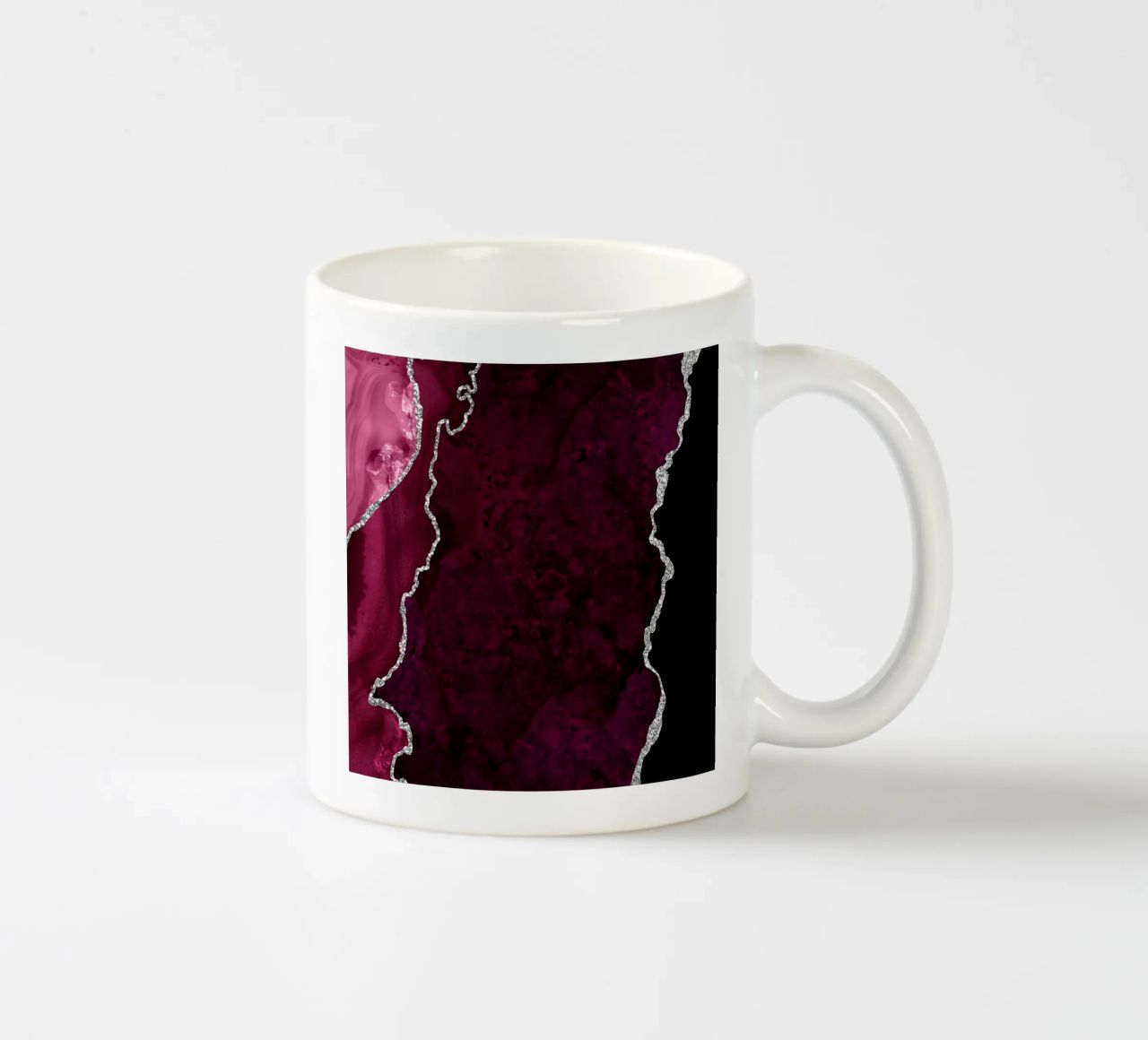 Agata bordeaux e argento Texture 01 tazza in ceramica da Gemstone Textures