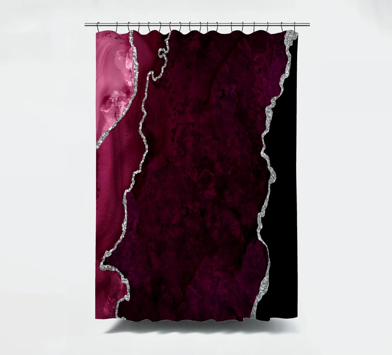 Agata bordeaux e argento Texture 01 tenda da doccia da Gemstone Textures
