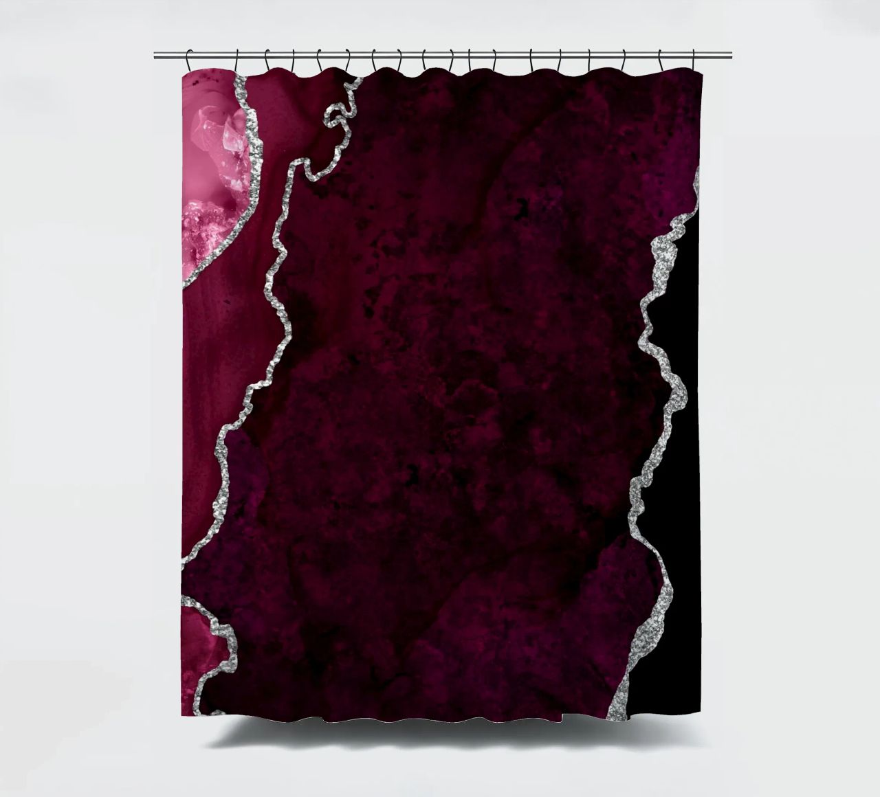 Agata bordeaux e argento Texture 01 tenda da doccia da Gemstone Textures