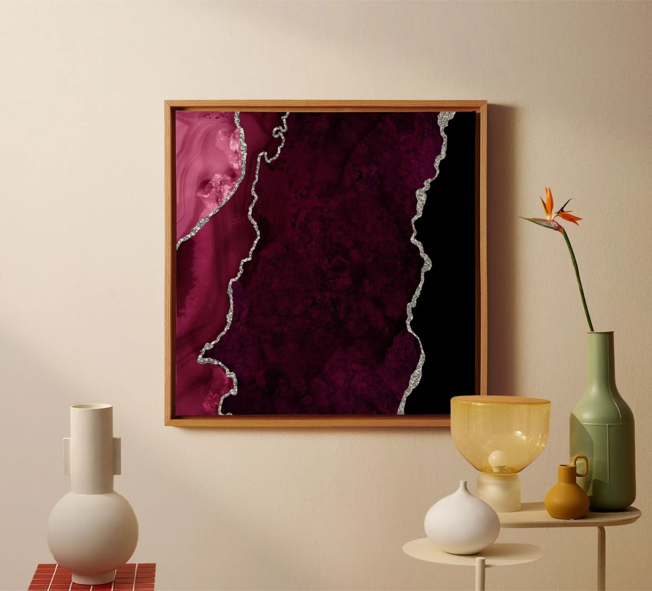 Agata bordeaux e argento Texture 01 tela da Gemstone Textures
