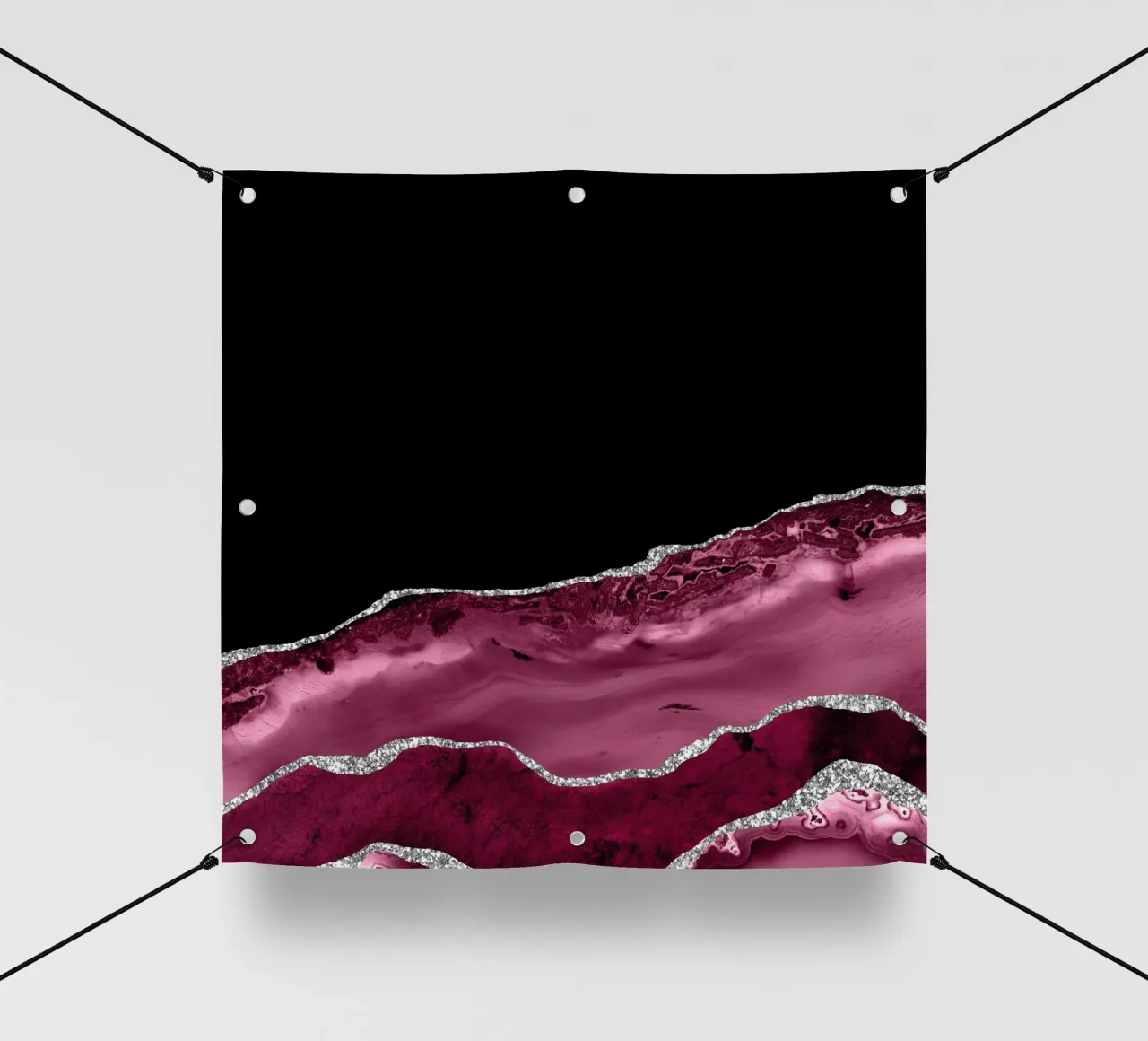 Burgundy & Silver Agate Texture 03 lonas publicitarias de Gemstone Textures