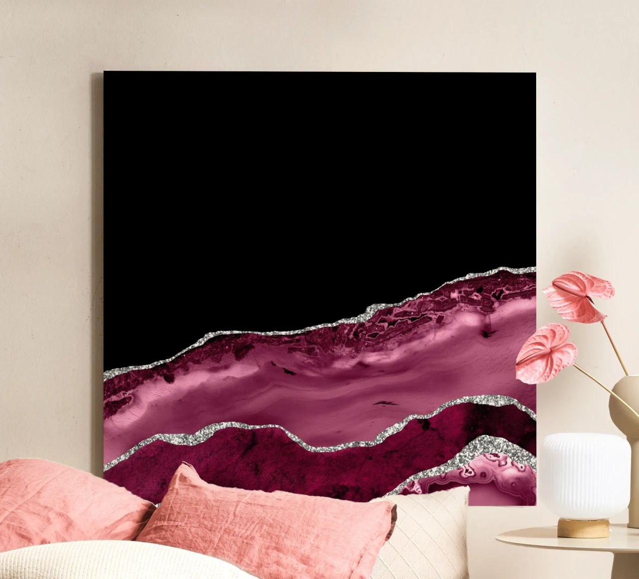 Agata bordeaux e argento Texture 03 tela da Gemstone Textures