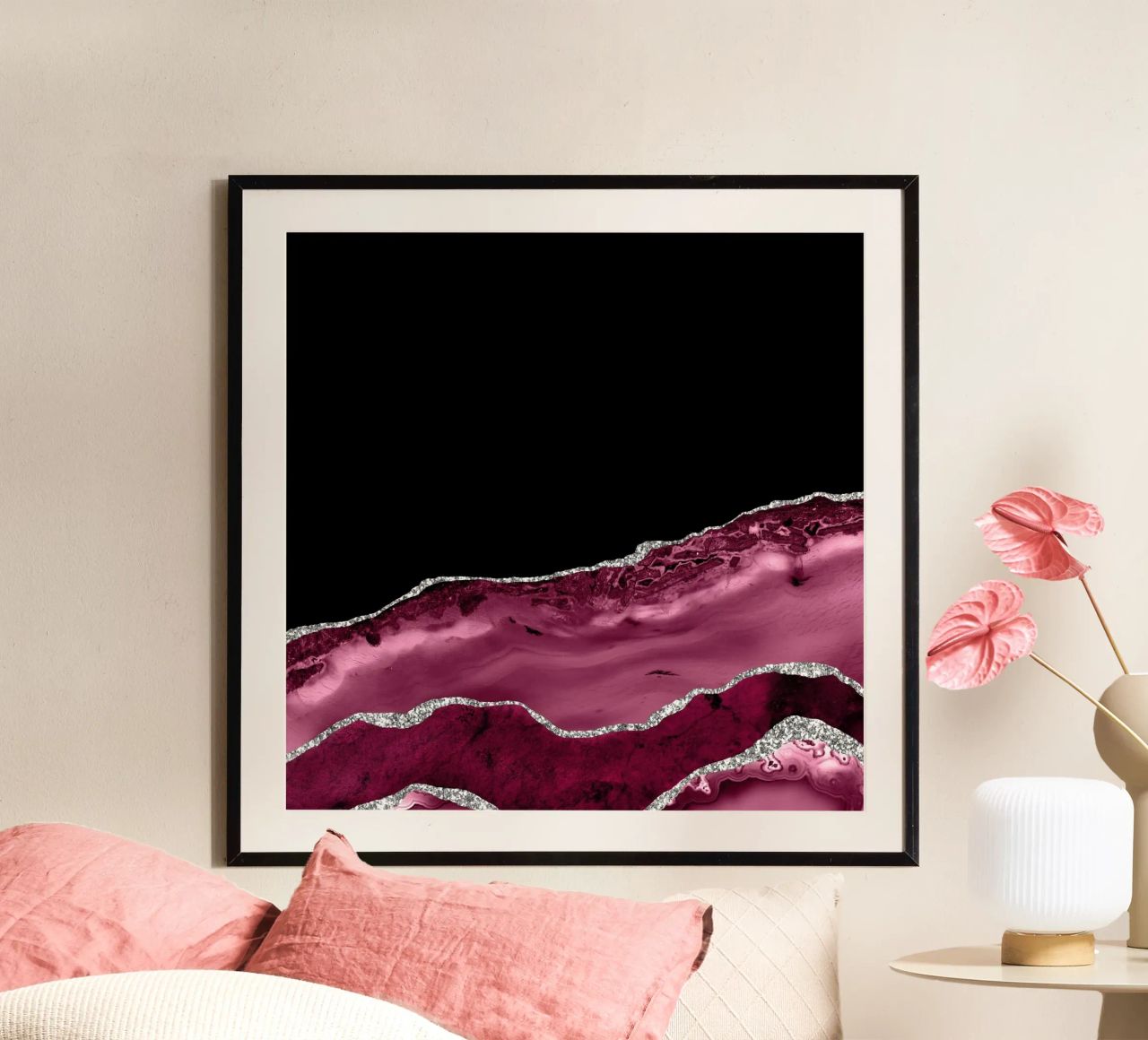 Agata bordeaux e argento Texture 03 poster da Gemstone Textures