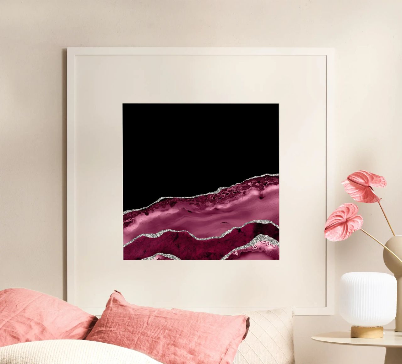 Agata bordeaux e argento Texture 03 poster da Gemstone Textures