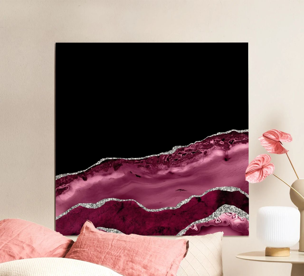 Agata bordeaux e argento Texture 03 poster da Gemstone Textures