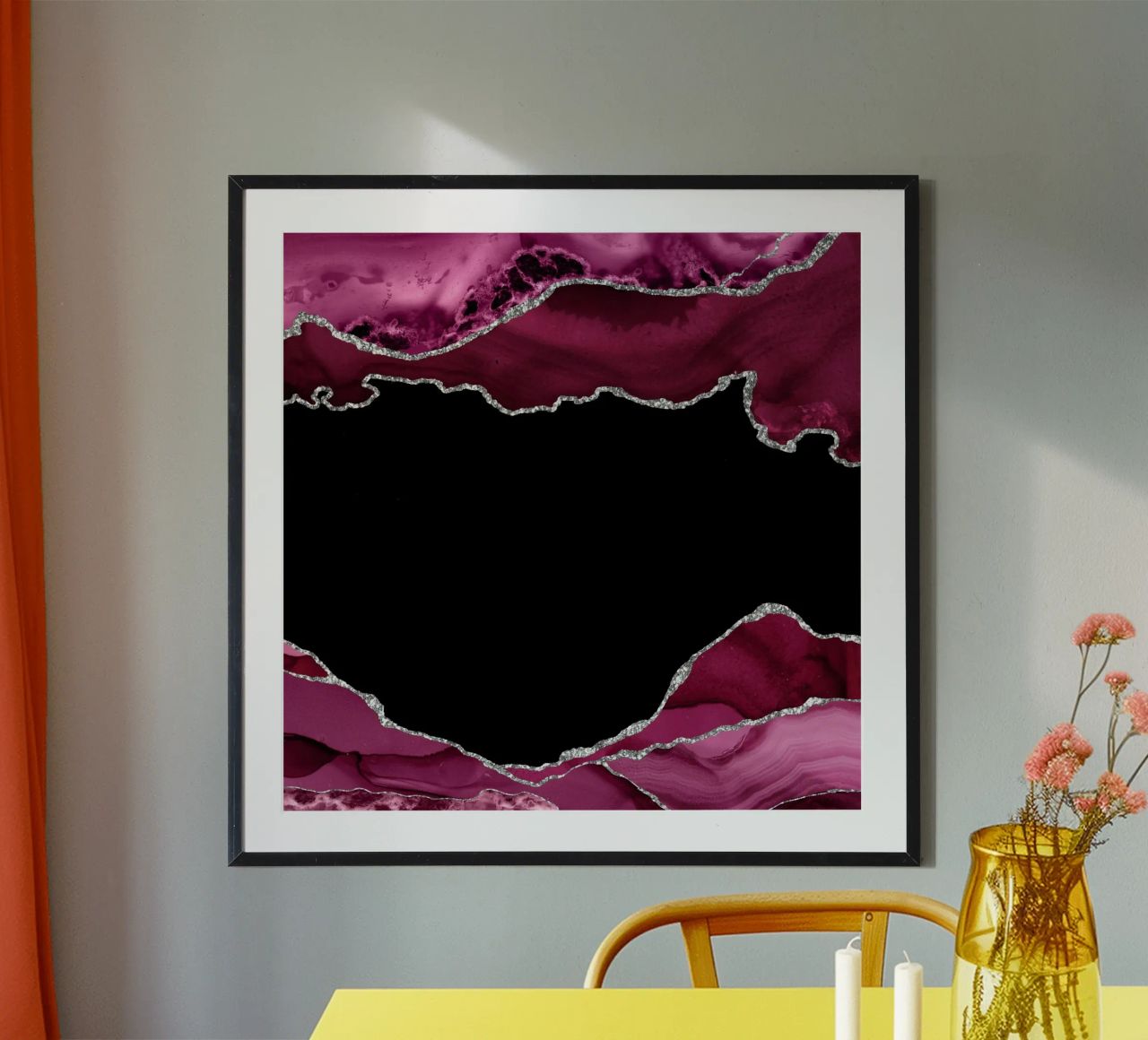 Agata bordeaux e argento Texture 04 poster da Gemstone Textures