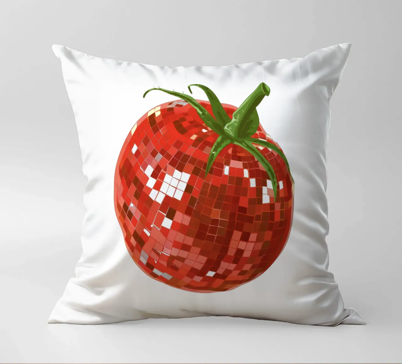 Pomodoro, Disco Ball in bianco cuscino da Peaches Art Prints
