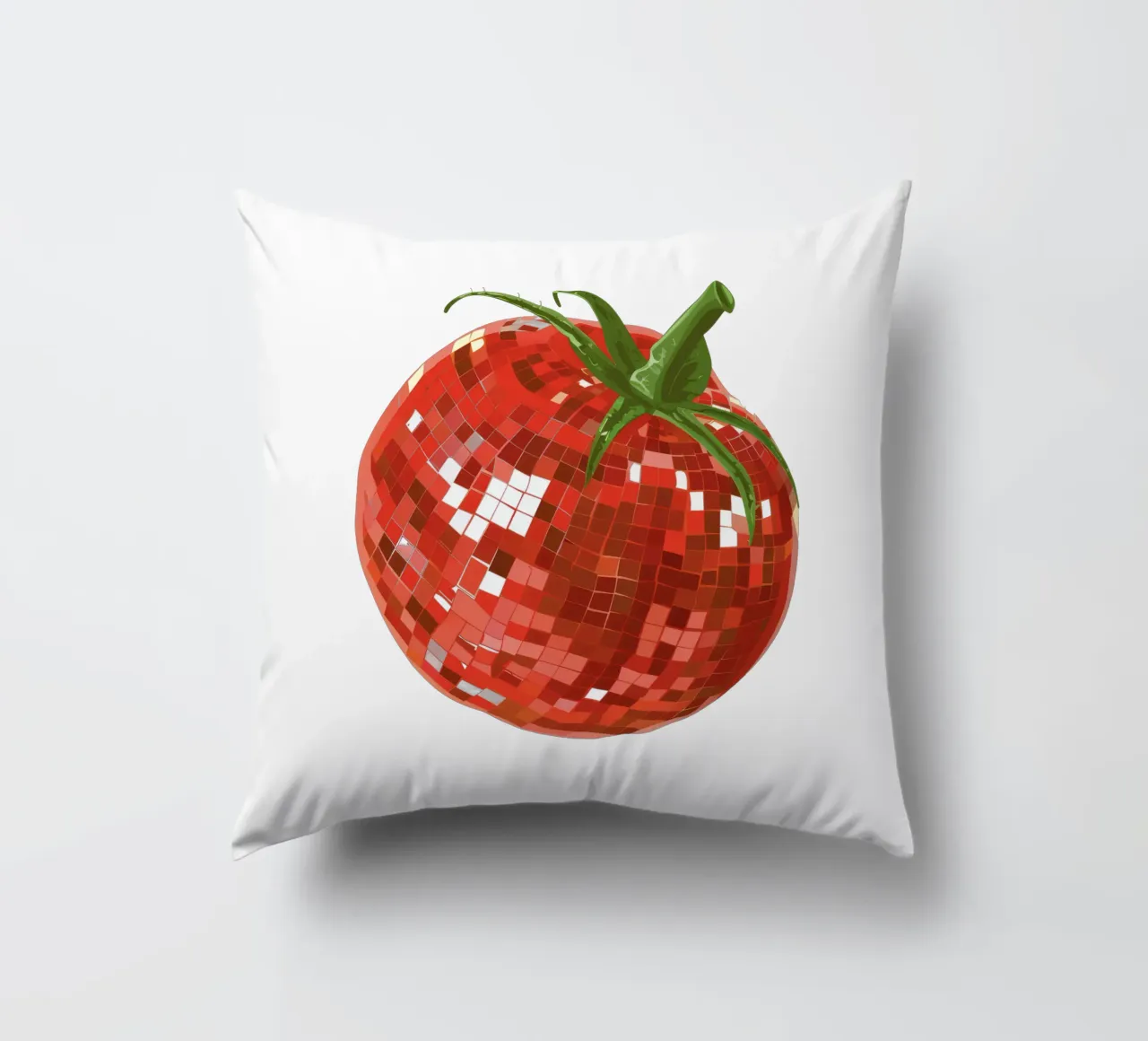 Pomodoro, Disco Ball in bianco cuscino da Peaches Art Prints