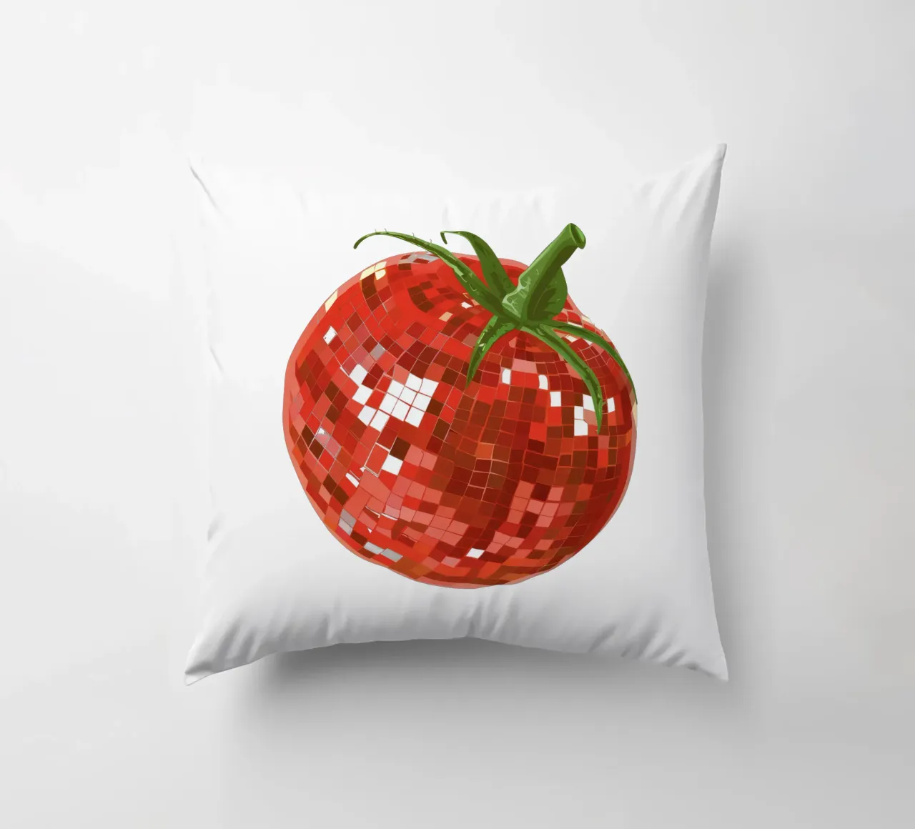 Pomodoro, Disco Ball in bianco cuscino da Peaches Art Prints