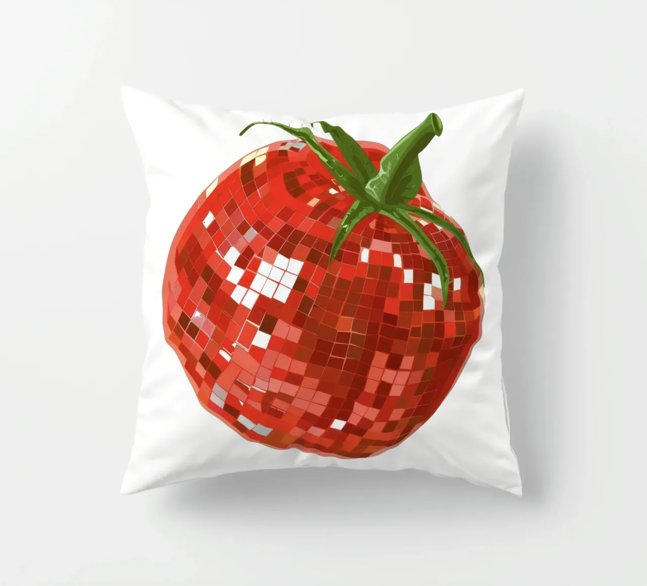Pomodoro, Disco Ball in bianco cuscino da Peaches Art Prints