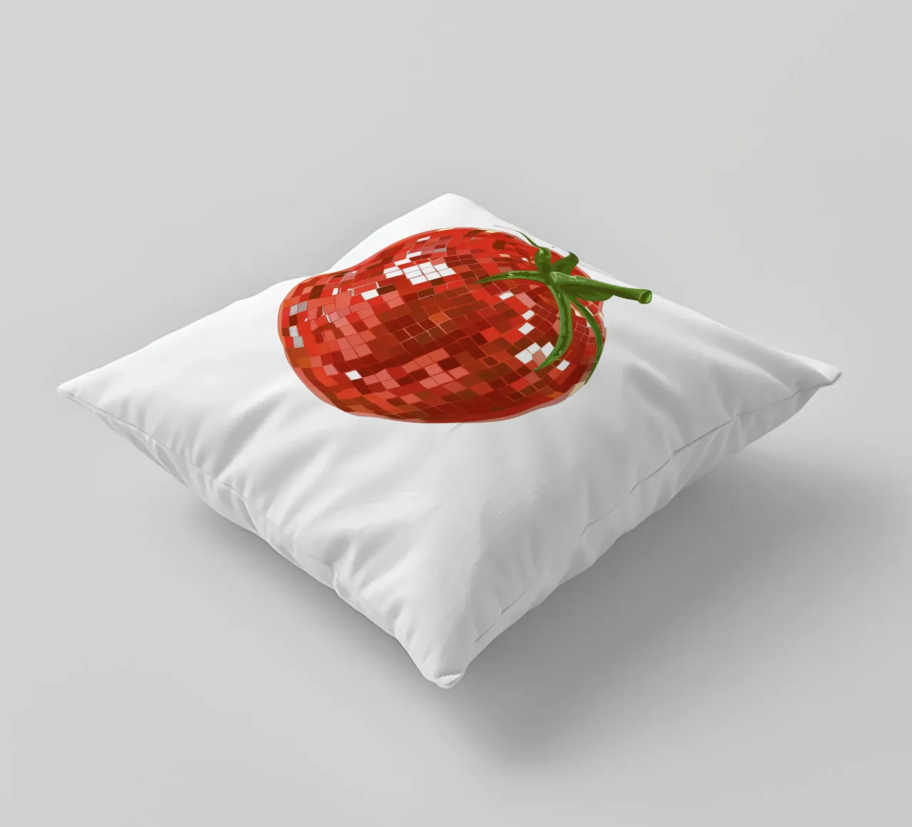 Pomodoro, Disco Ball in bianco cuscino da Peaches Art Prints
