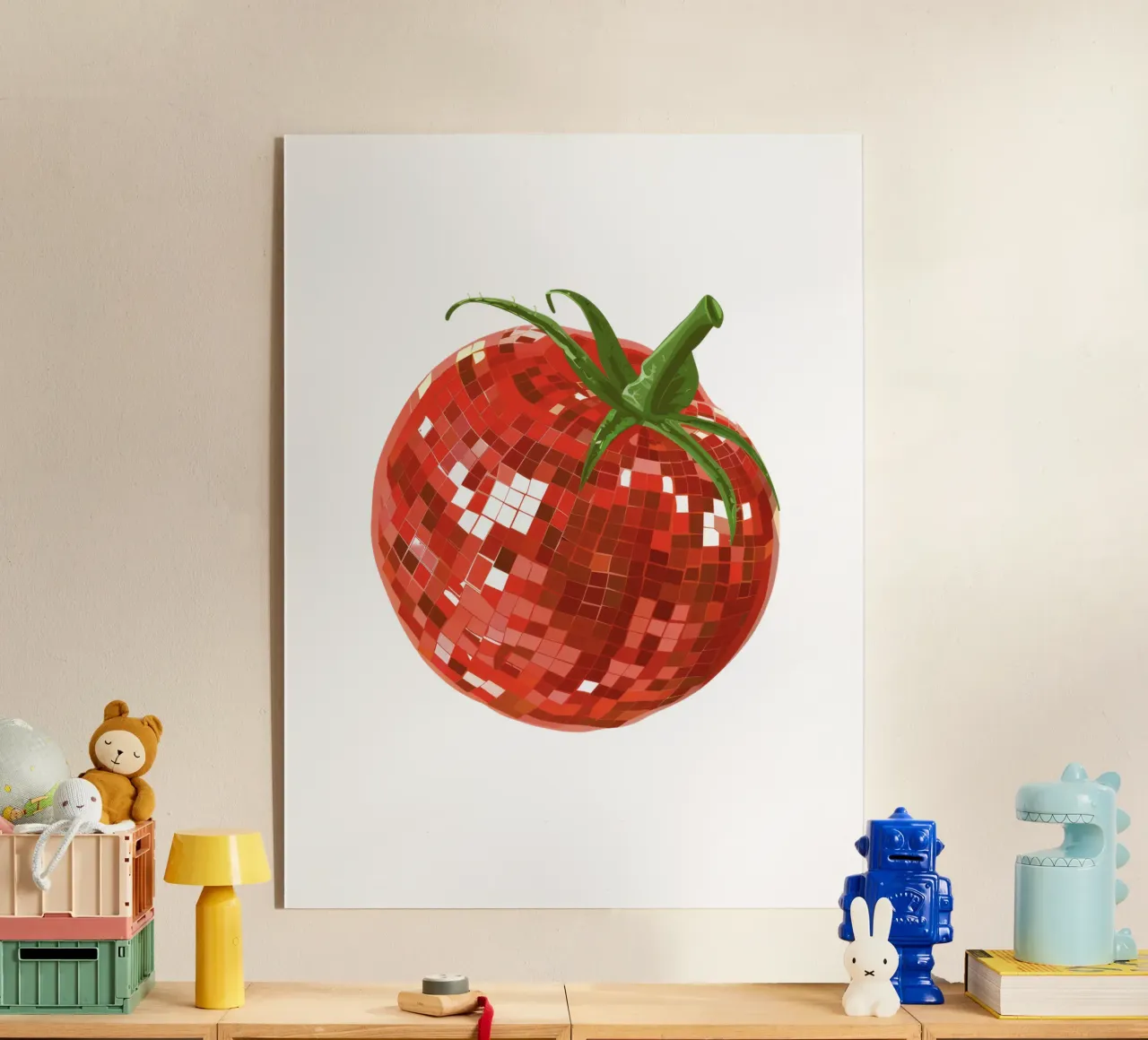 Pomodoro, Disco Ball in bianco plexiglass da Peaches Art Prints