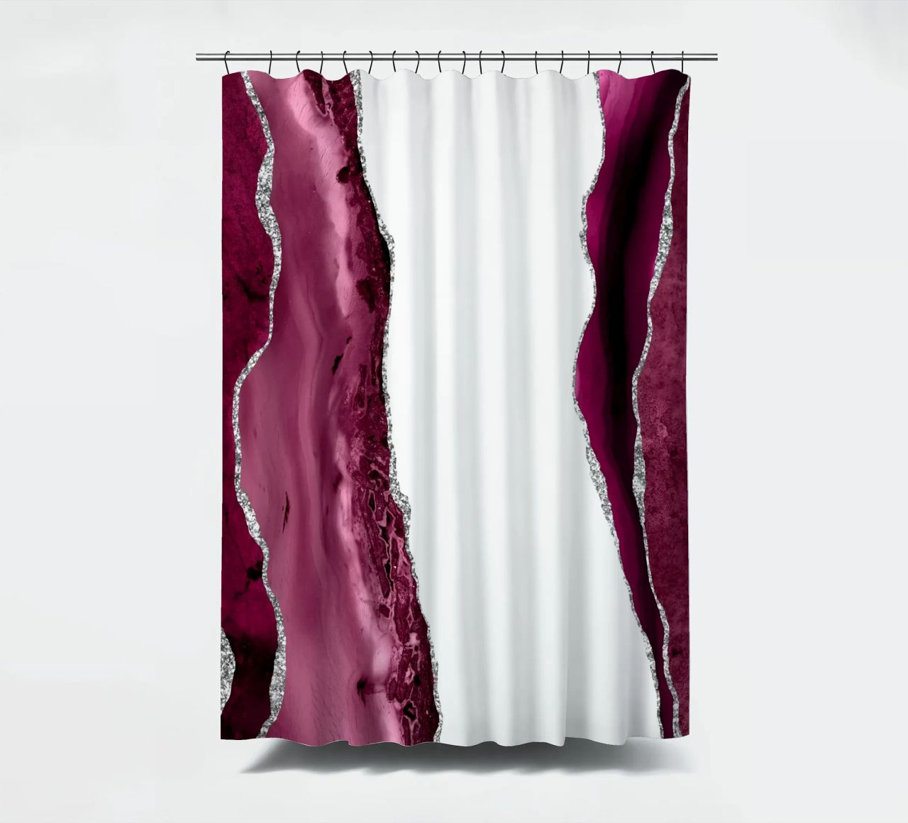 Agata bordeaux e argento Texture 06 tenda da doccia da Gemstone Textures
