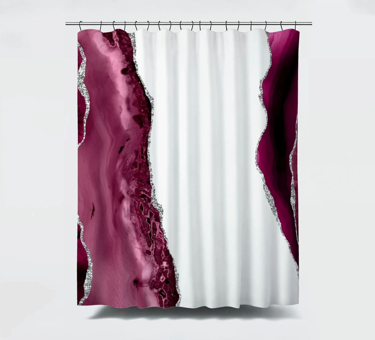 Agata bordeaux e argento Texture 06 tenda da doccia da Gemstone Textures